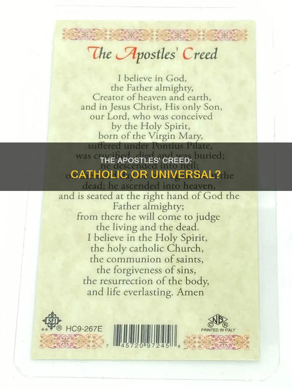 is the apostles creed a catholic thing