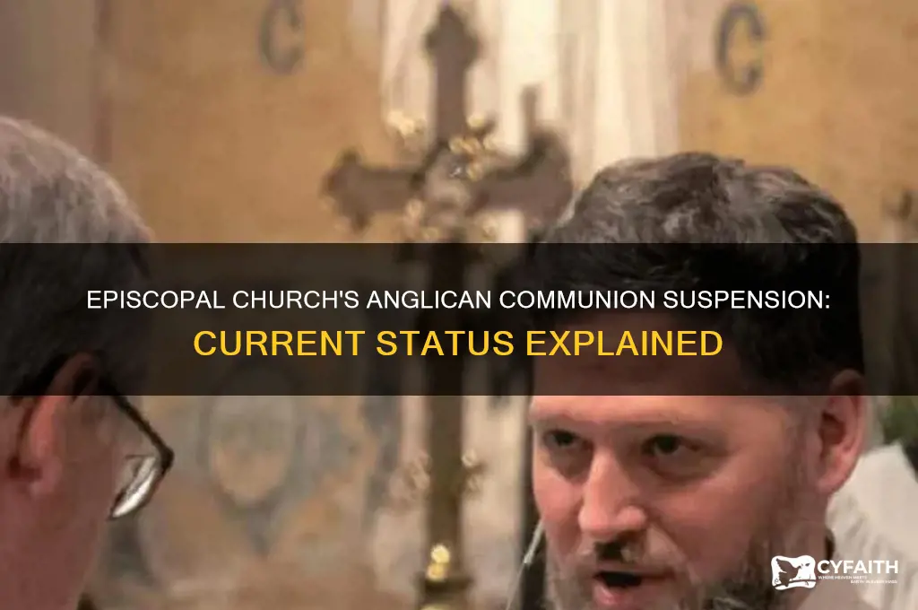 is the episcopal church still suspended from the anglican communion