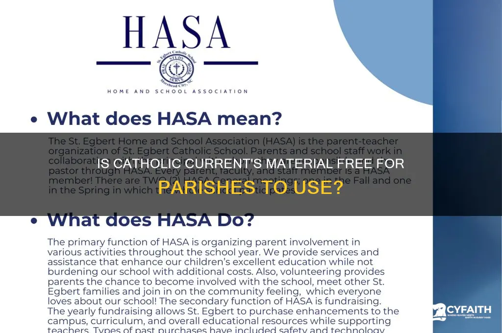 is the material at catholic current free to parishes