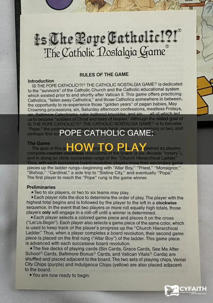 is the pope catholic game instructions