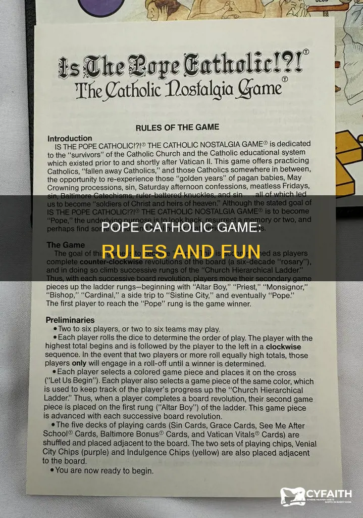 is the pope catholic game rules