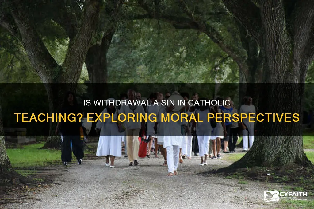 is withdrawal a sin catholic