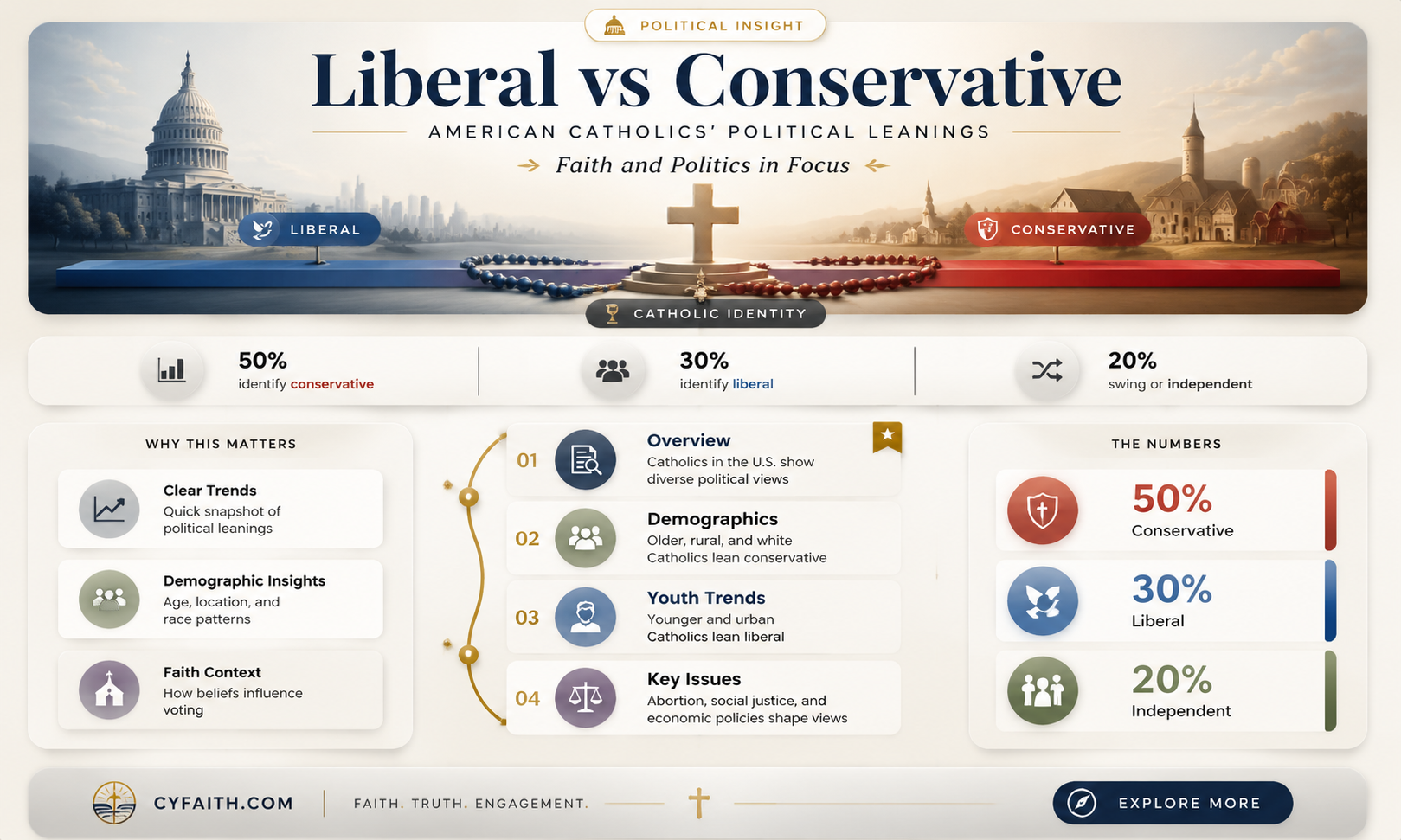 are catholics in america more liberal or conservative
