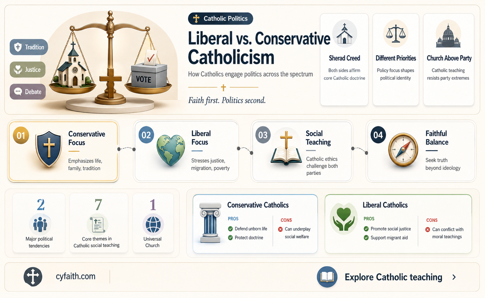 are catholics more liberal or conservative