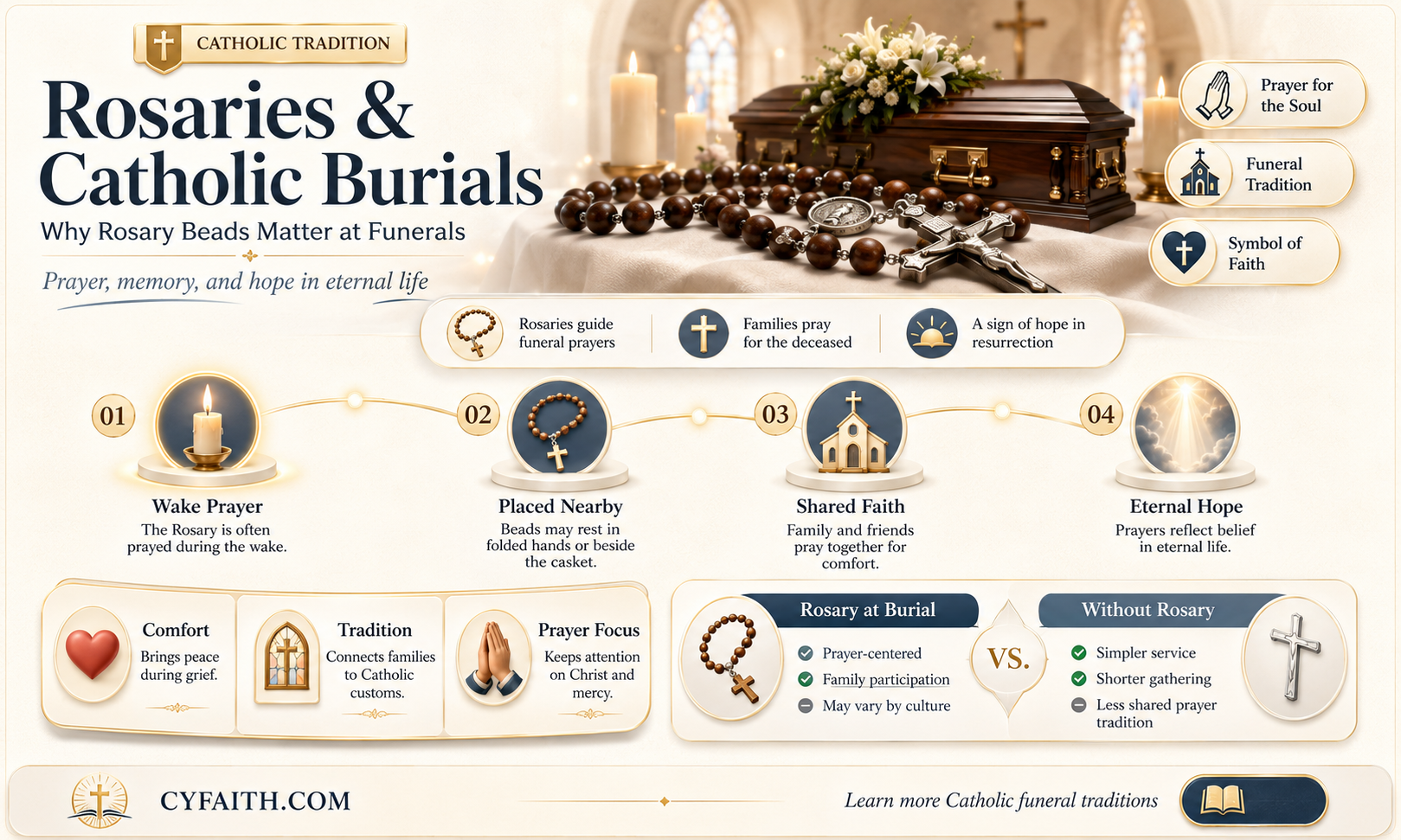 are catholics buries in their rosaries