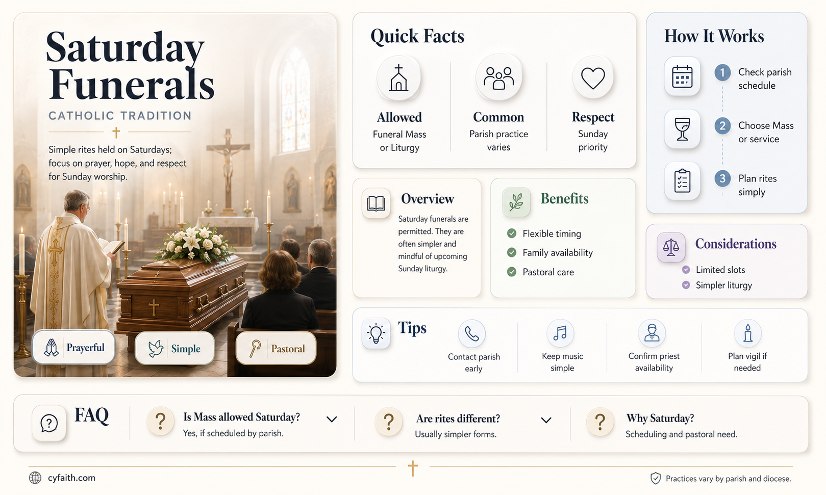 are catholic funerals held on saturdays