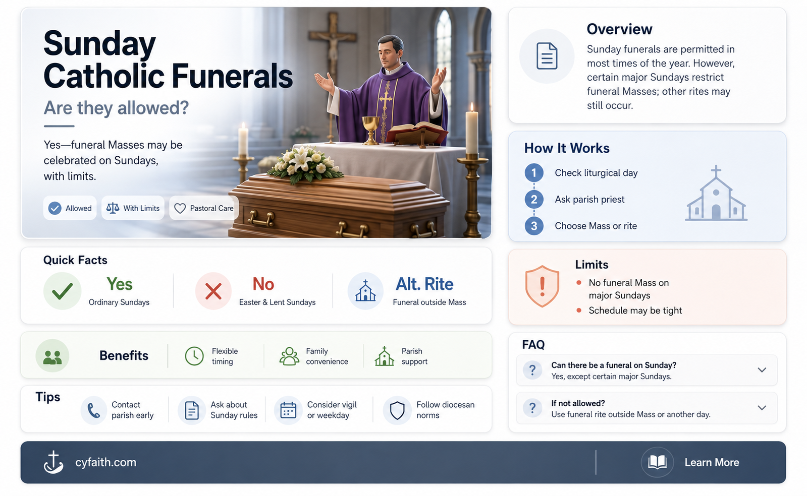 are catholic funerals allowed on sundays