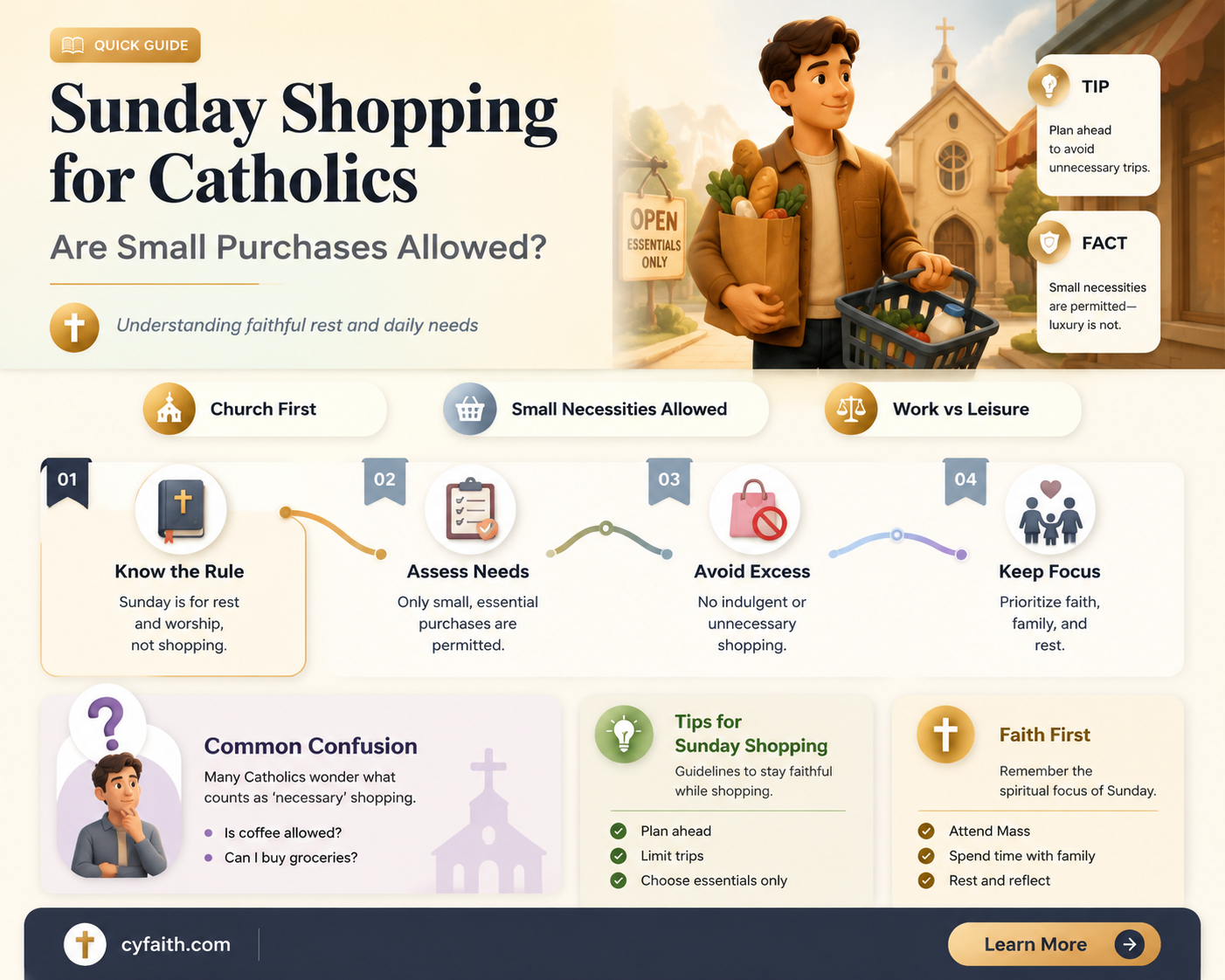 are catholics permitted to buy small items on sundays