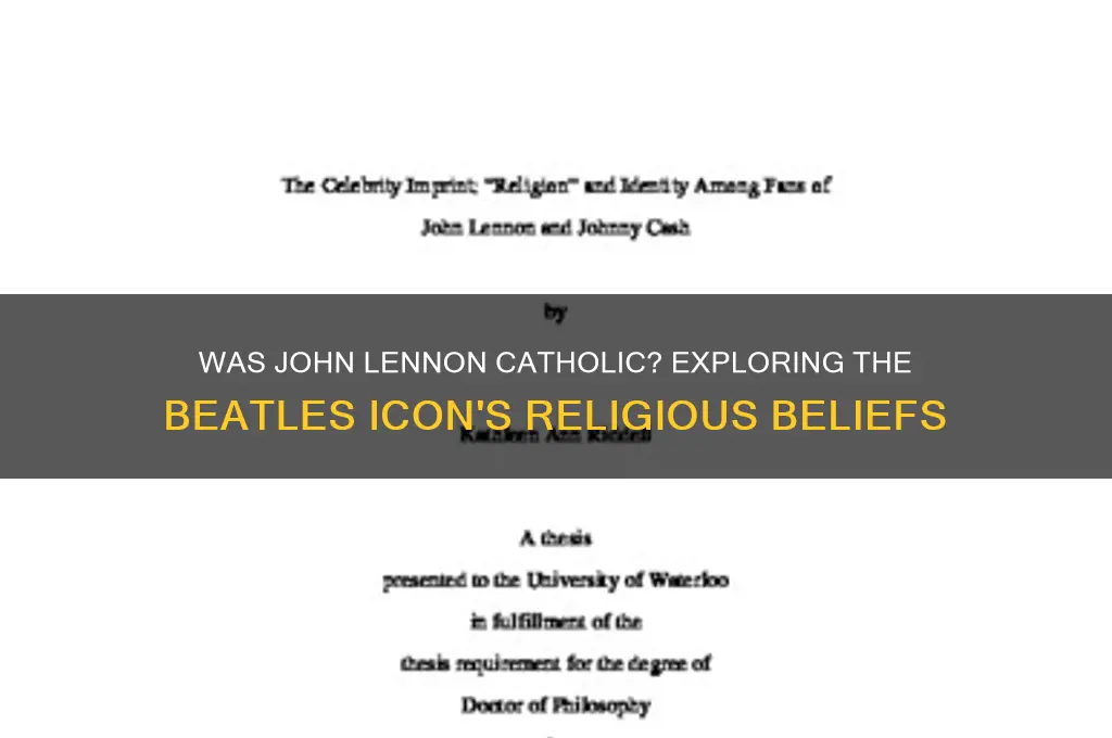 was john lennon catholic