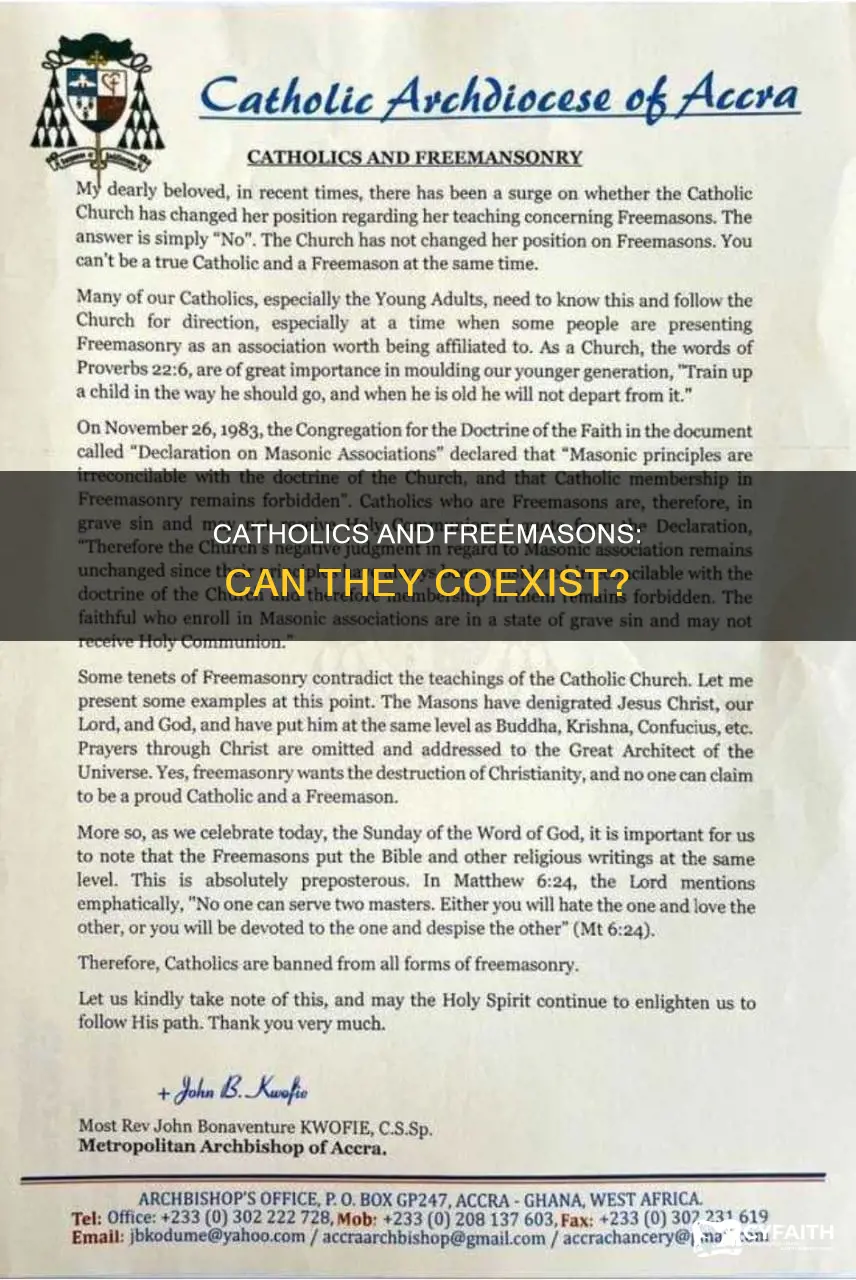 were catholics allowed to join the masons