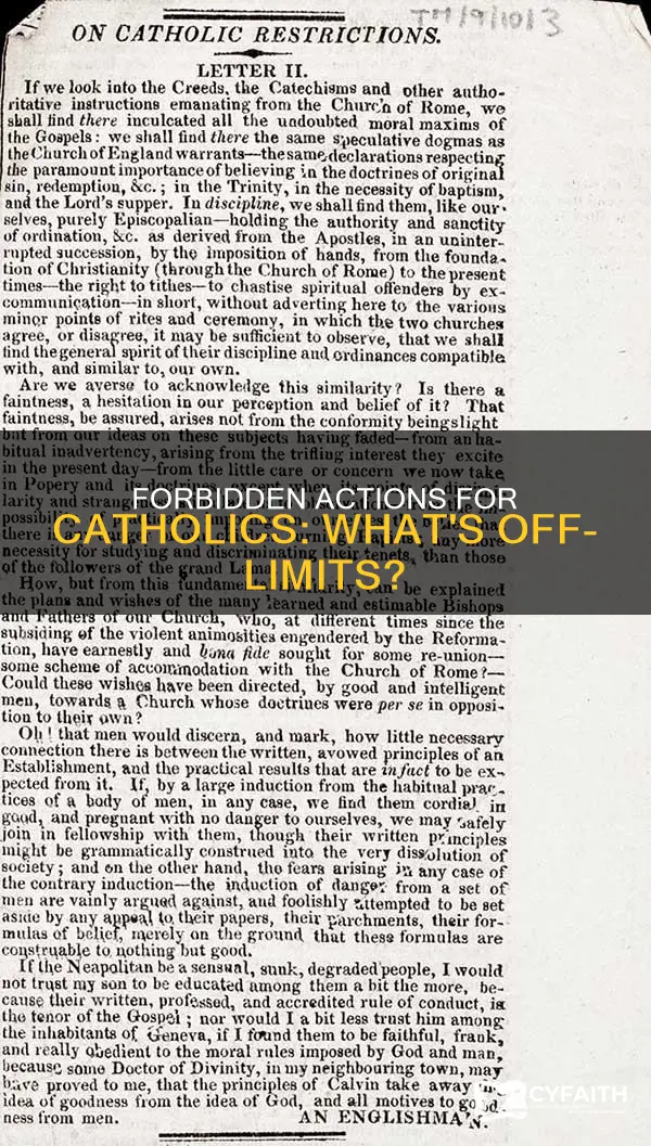 what are catholic not allowed to do
