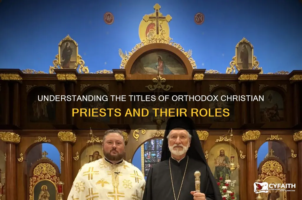 what are orthodox christians priestr called