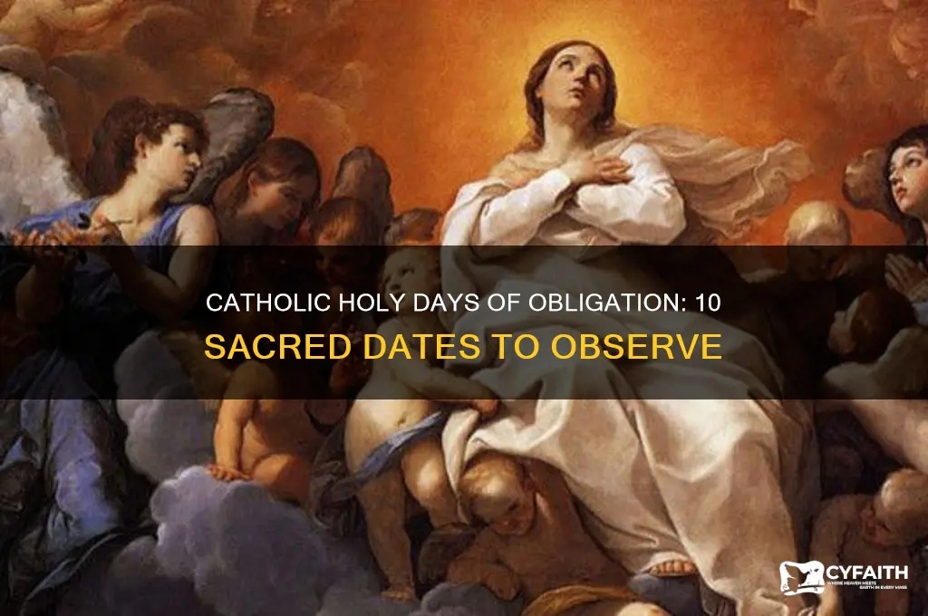 what are the 10 catholic holy days of obligation