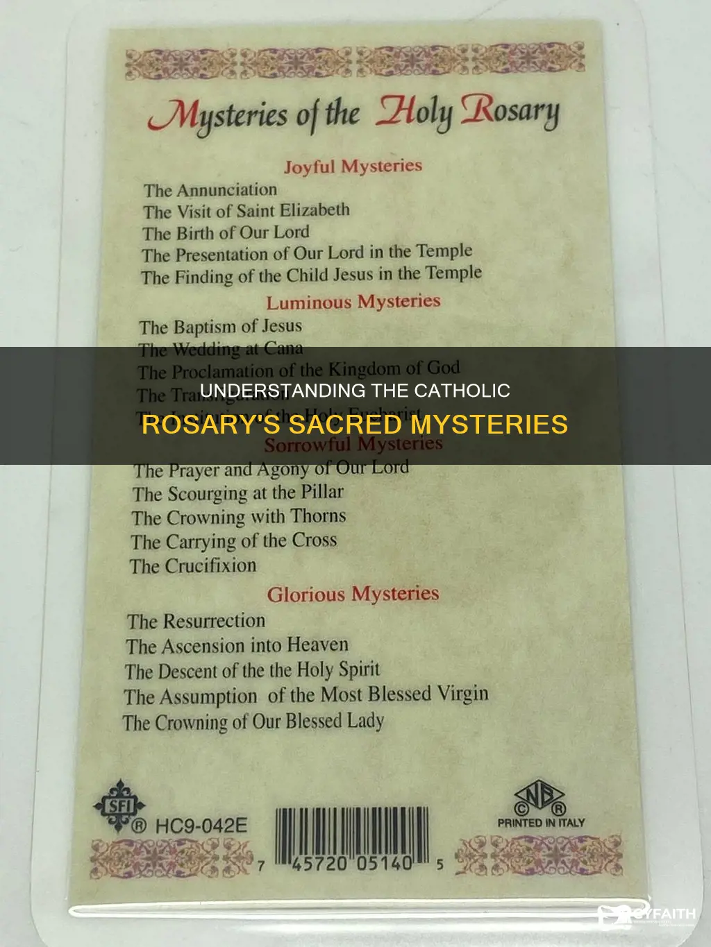 what are the catholic mysteries of the rosary