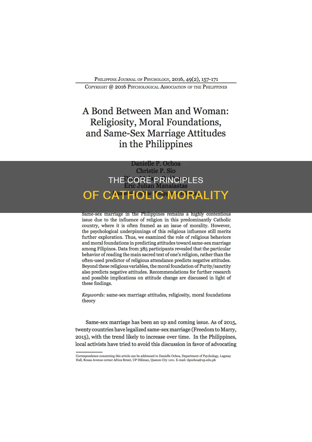 what are the foundation of catholic morality