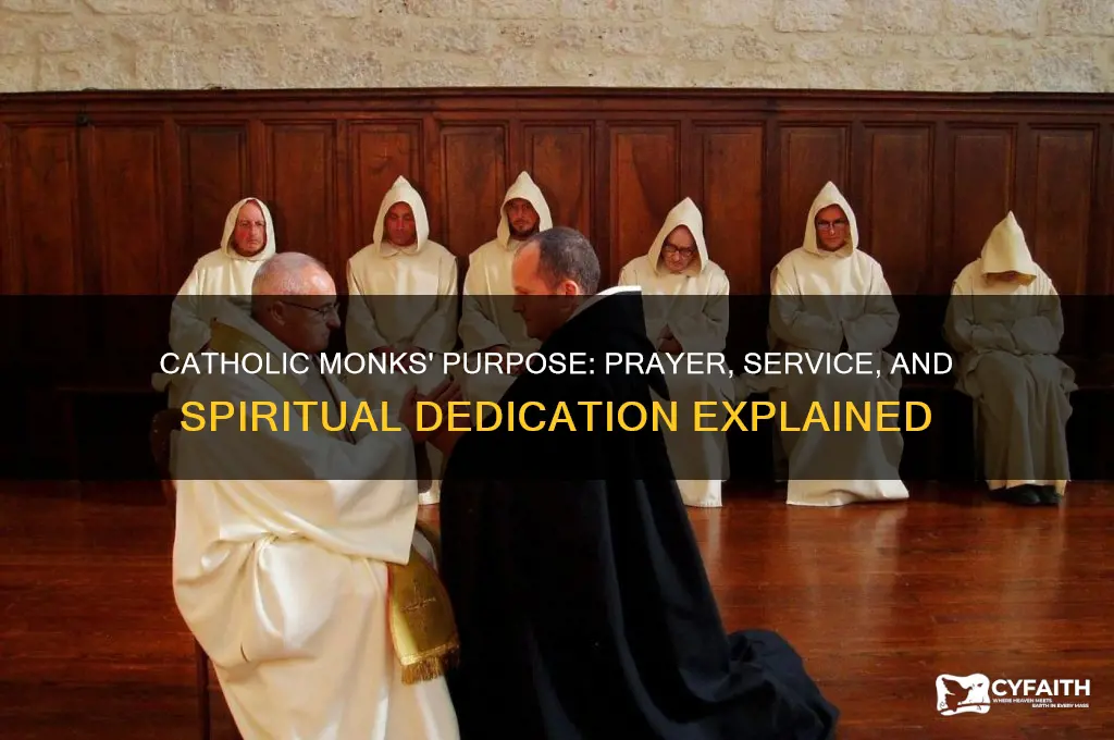 what are the purpose of catholic monks