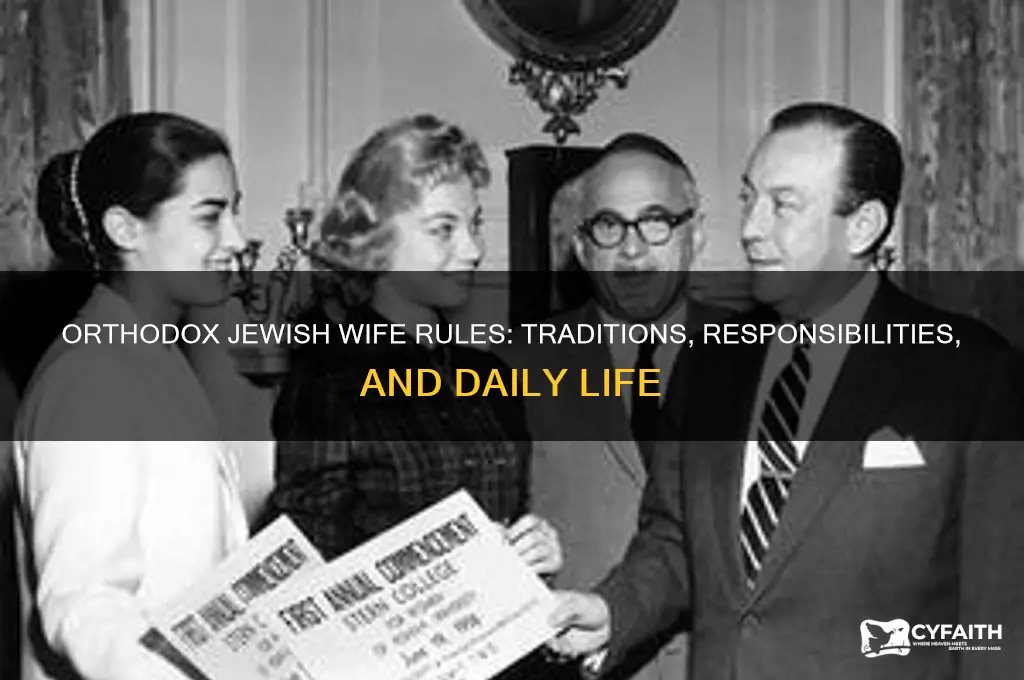 what are the rules for orthodox jewish wife