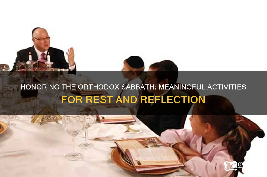 what can you do on the orthodox sabbath