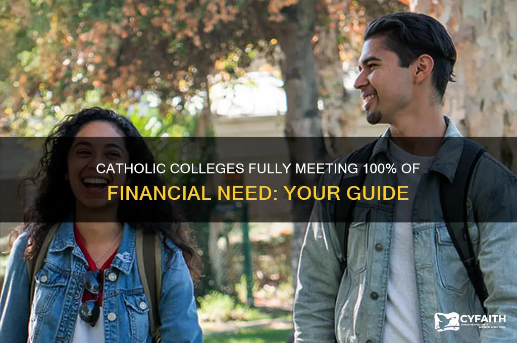 what colleges meet 100 of financial need catholic