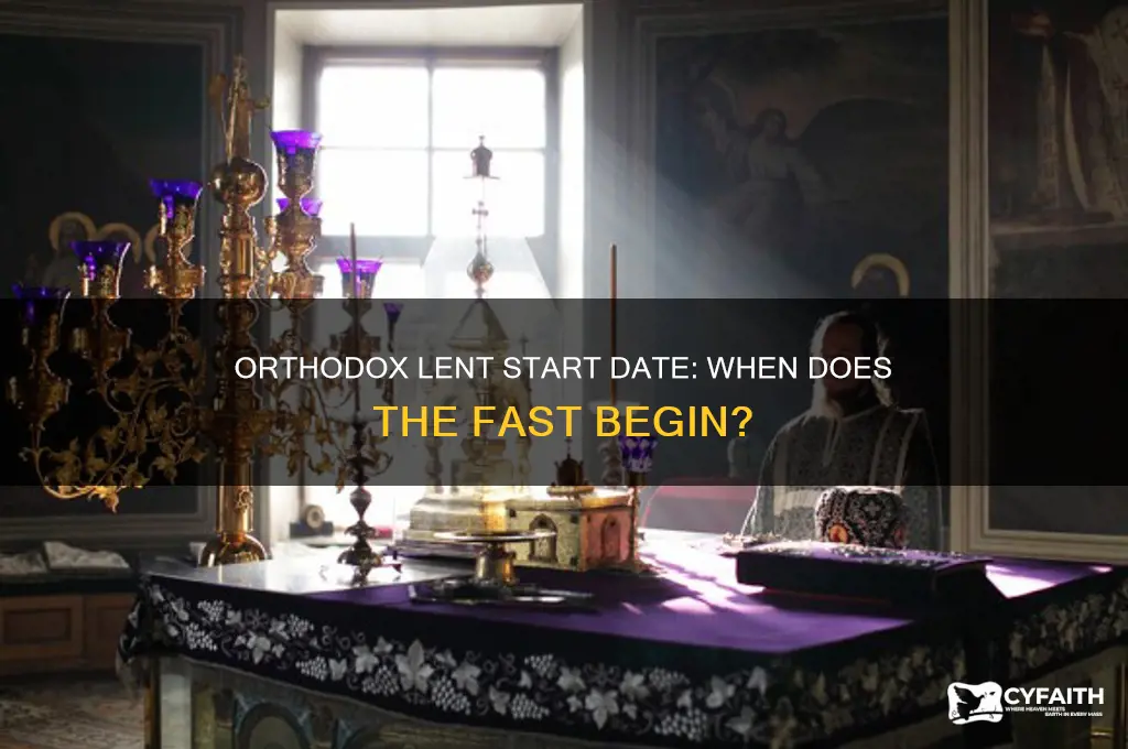 what day does lent start for orthodox