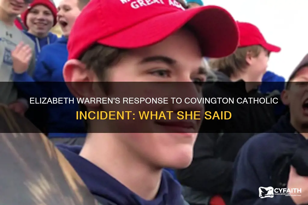 what did elizabeth warren say about covington catholic