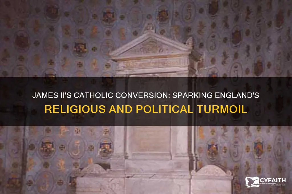 what did james 2nd becoming catholic lead to