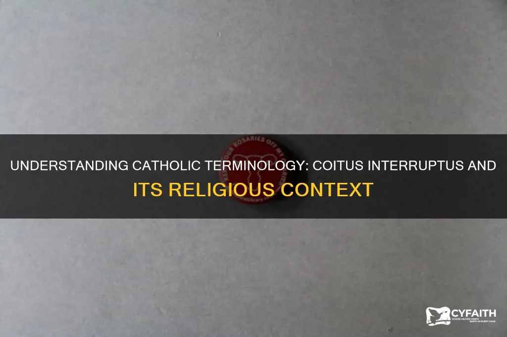 what do catholics call coitus interruptis