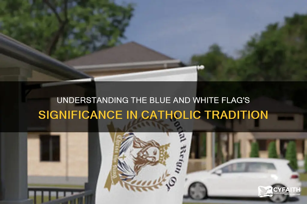 what do the blue and white flag on catholic