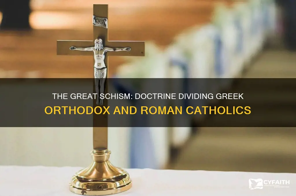 what doctrine split the greek orthodox and roman catholic churches