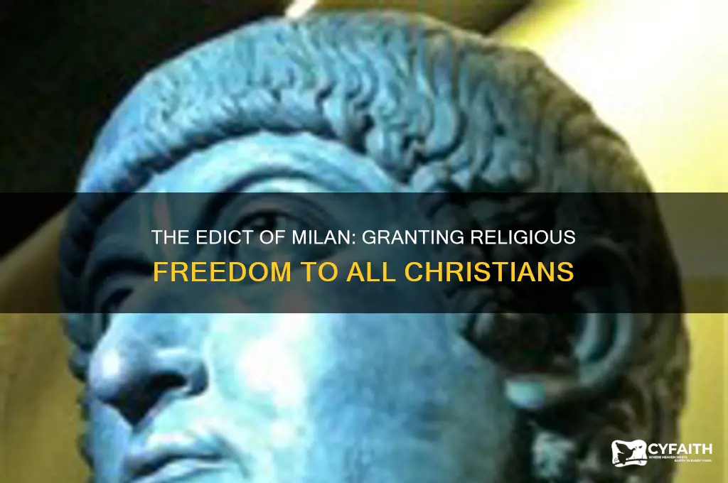 what document allowed religious freedom to all christians including catholics