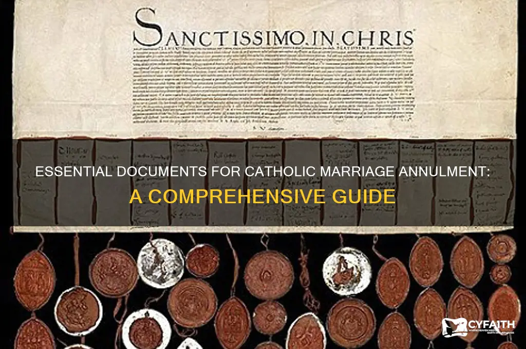 what documents do you need to catholic marriage annulment