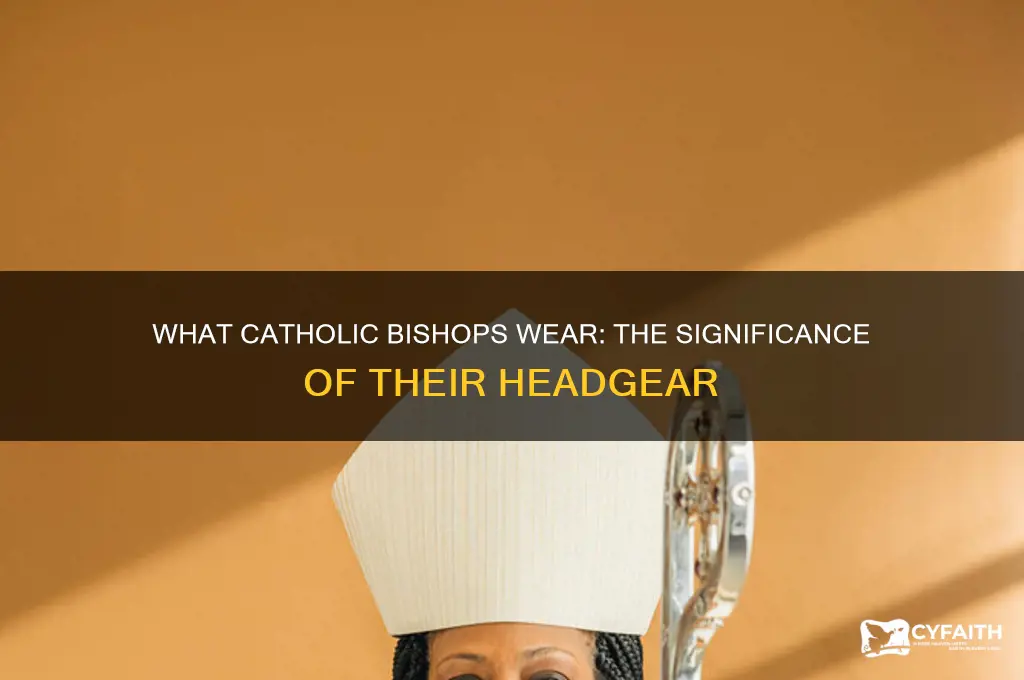 what does a catholic bishop wear on his head