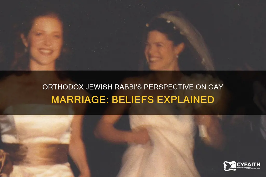 what does an orthodox jewish rabbi believe about gay marriage