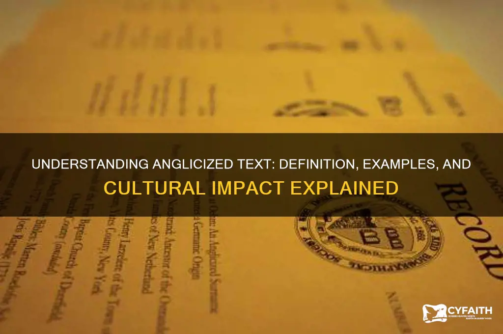 what does anglicized text mean