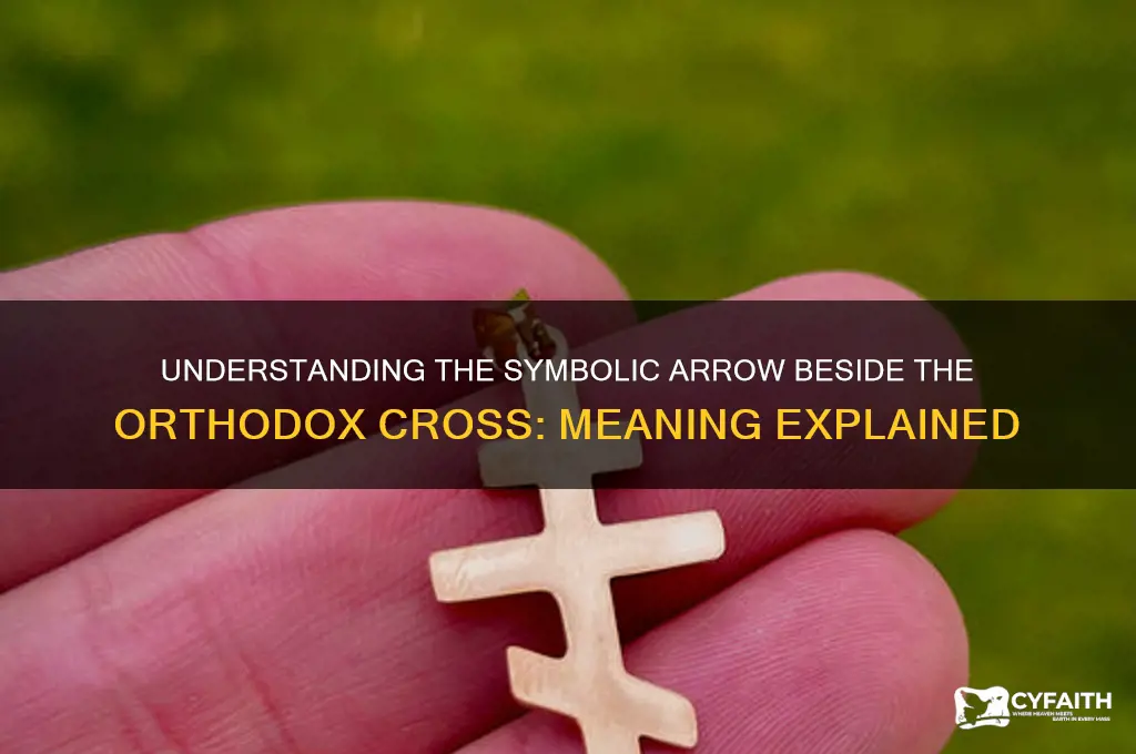 what does the arrow beside the orthodox cross mean