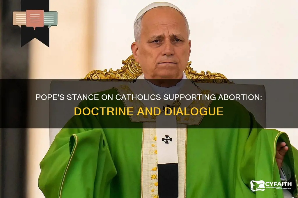 what does the pope say about catholics that accept abortion