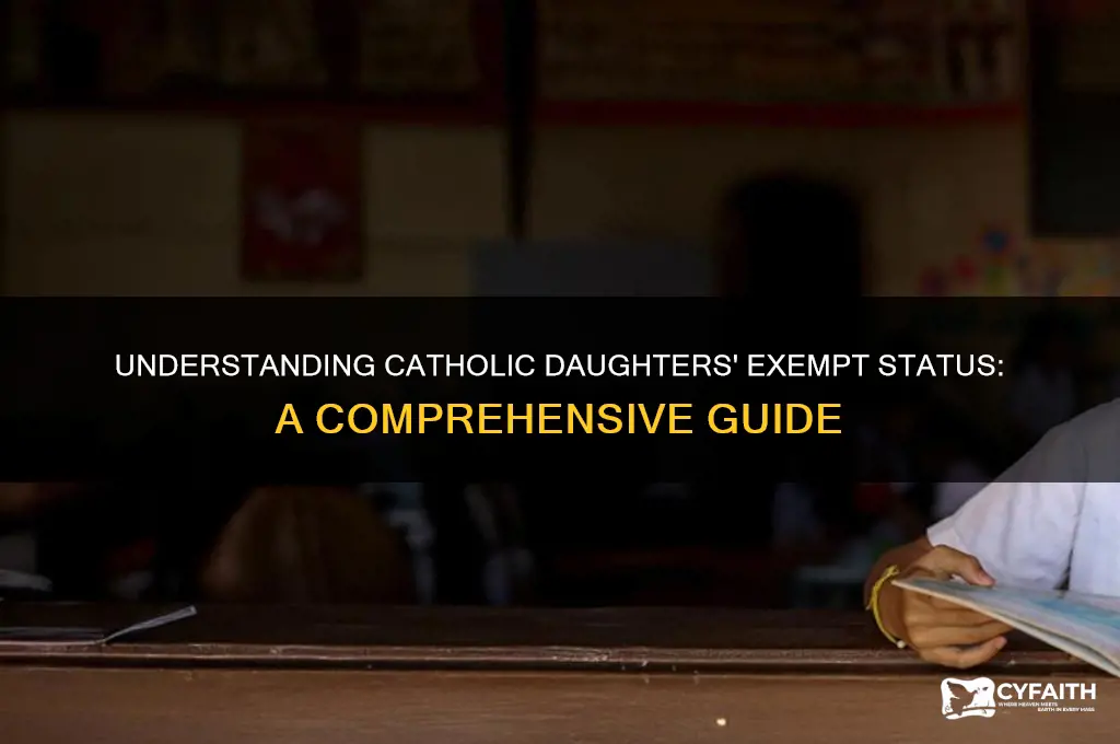 what exempt status is catholic daughters