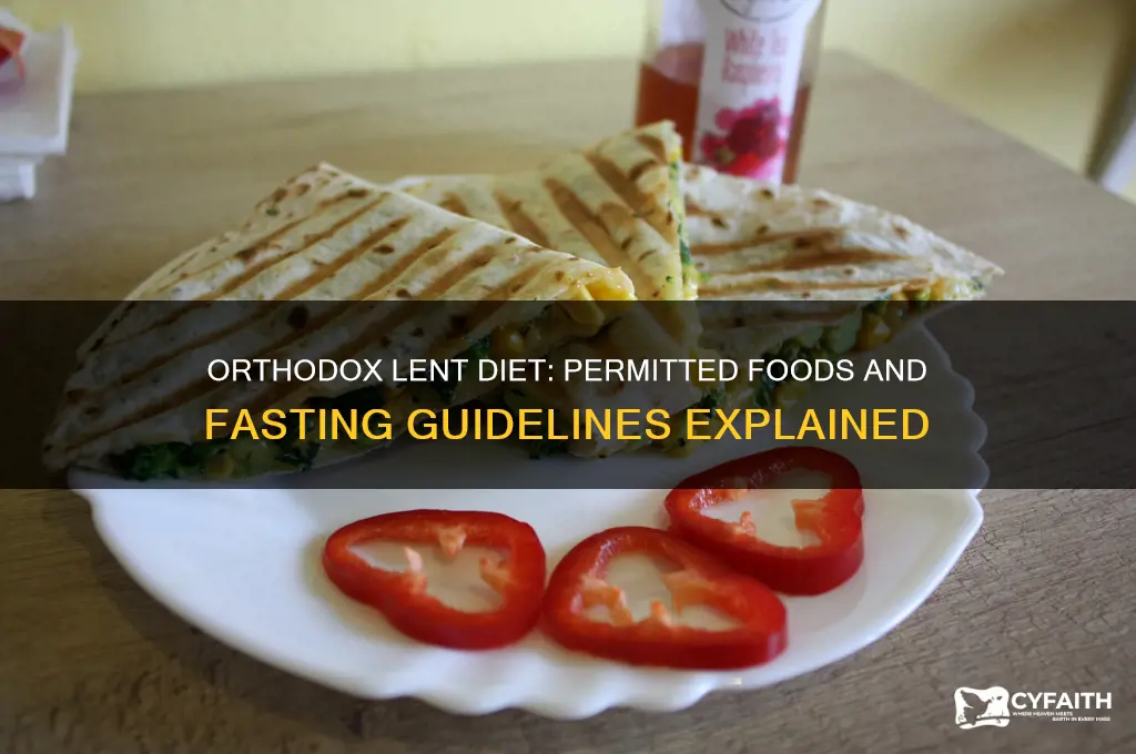 what foods are allowed during orthodox lent
