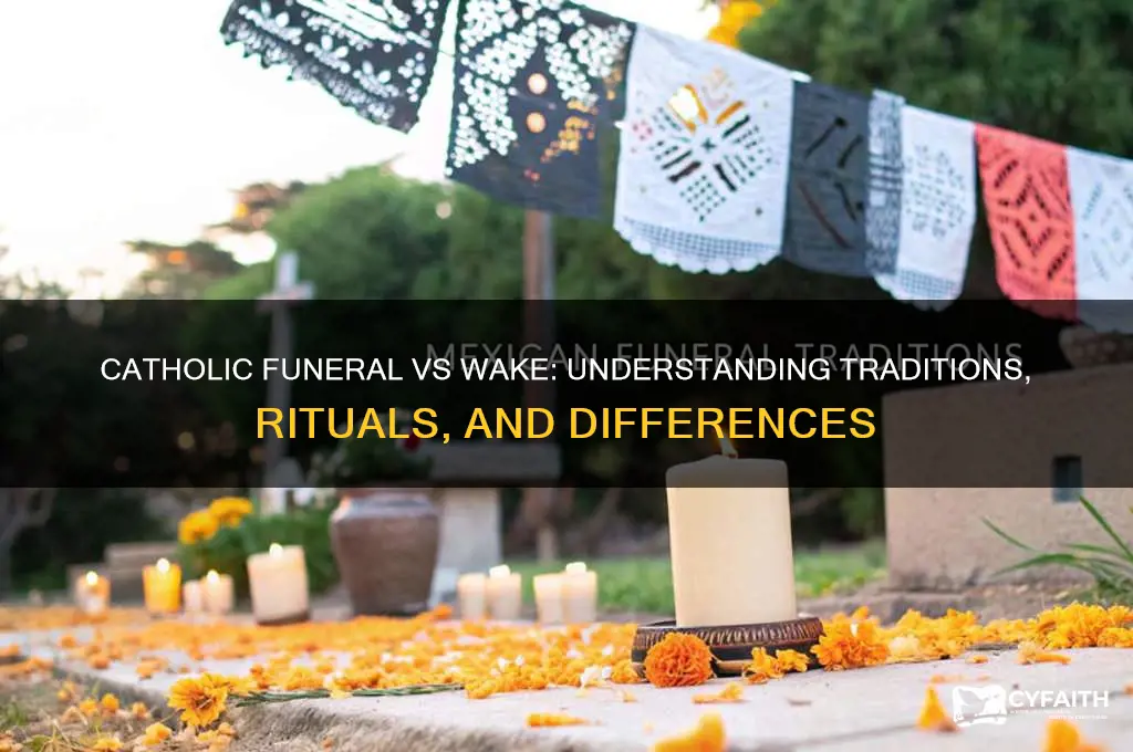 what goes on at a catholic funeral vs wake