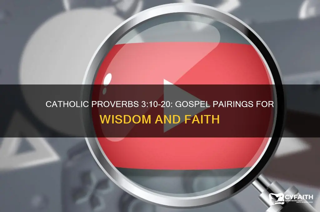 what gospel will go with proverbs 3 10-20 catholic version