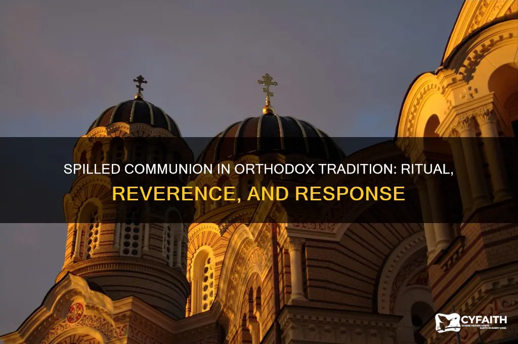 what happens when communion is spilled orthodox church