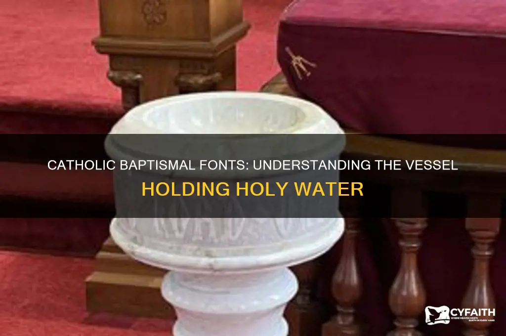 what holds the water for baptism catholic