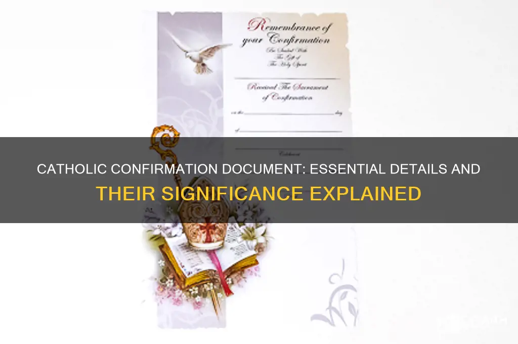 what information is on a catholic confirmation document