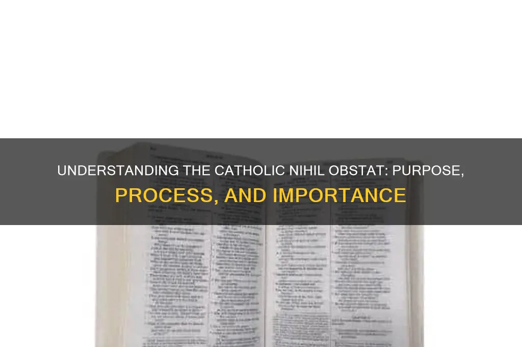 what is a catholic nihil obstat