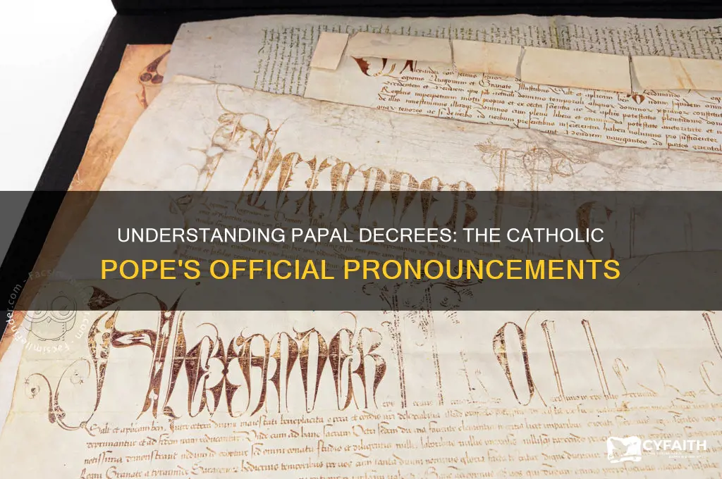 what is a decree by the catholic pope