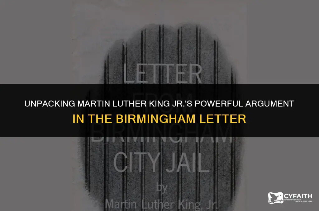 what is martin luthers argument about birmingham letter