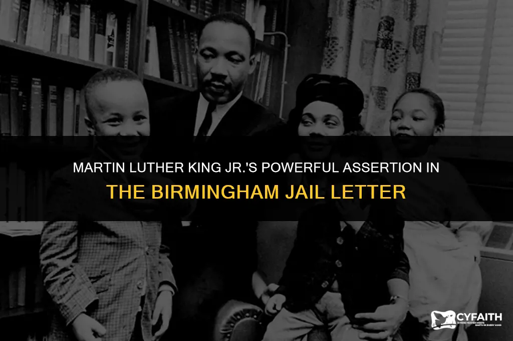 what is martin luthers claim in letter from birmingham jail