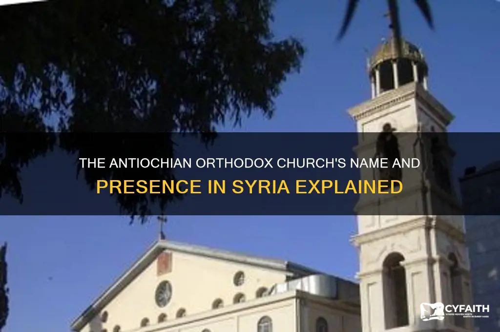 what is the antiochian orthodox church called in syria