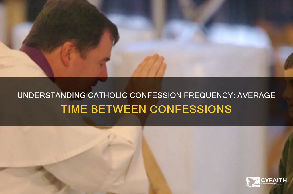 what is the average time between confessions for catholics