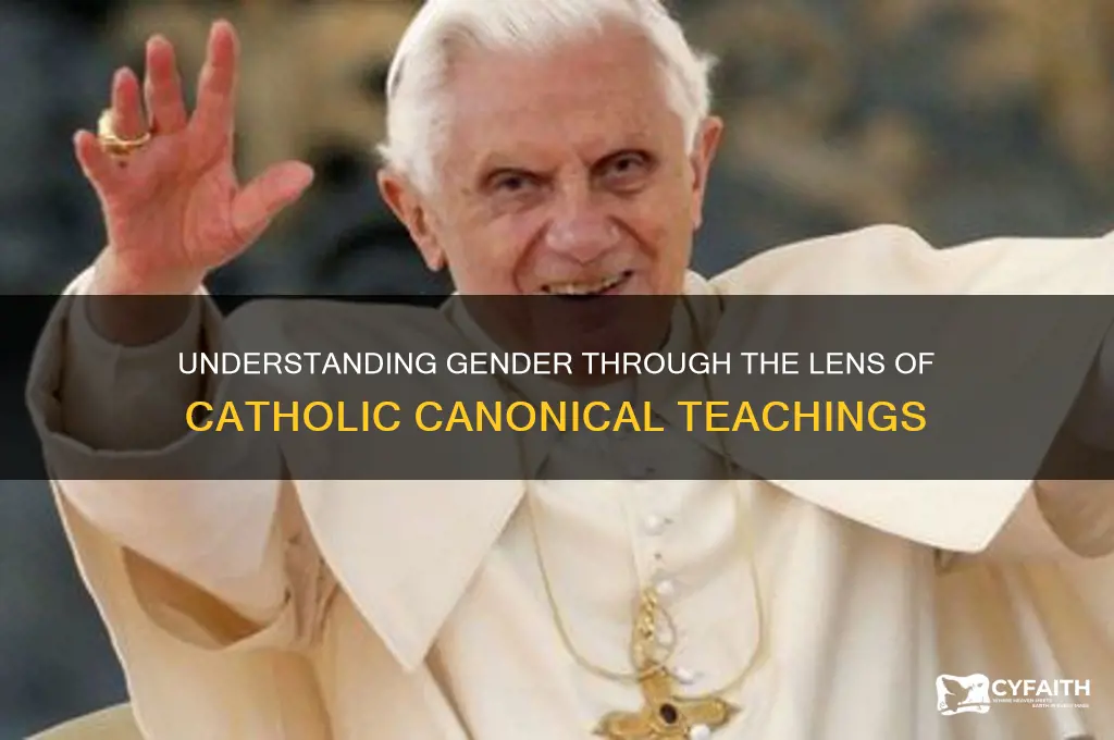 what is the catholic canonical view of gender